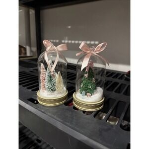 Cupcakes & Cashmere Snow Globe Pink Christmas Tree‎ Ornaments  - READ